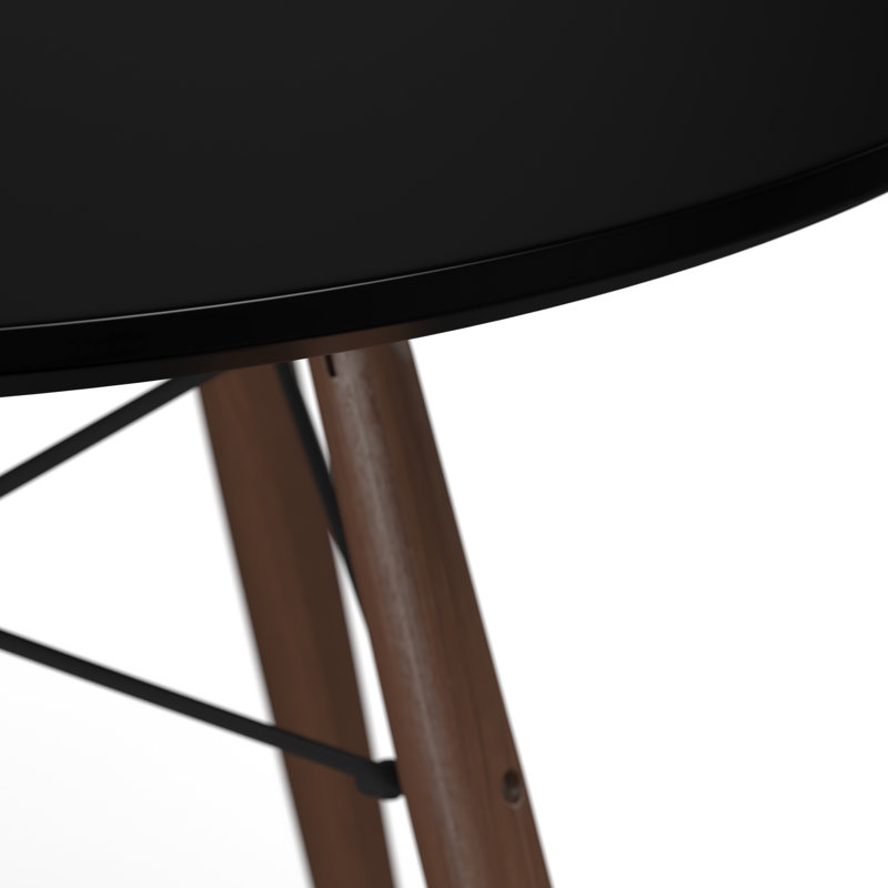 Beech Round Dining Table, Black, Walnut