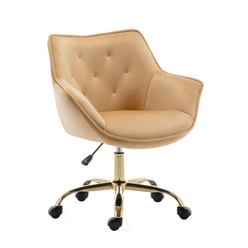 Velvet Office Chair, Champagne