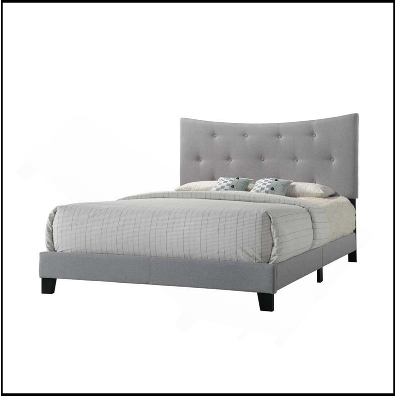 Gray Fabric Queen Bed