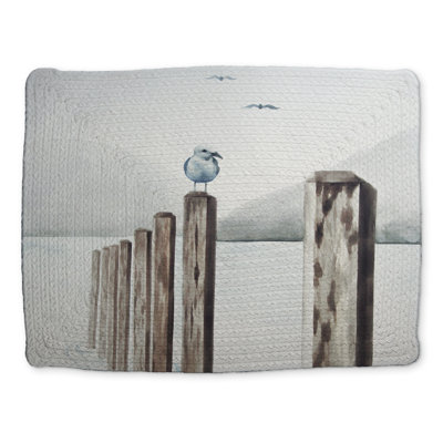 Seagull at the Marina Braided Polyester Bathroom Placemat
