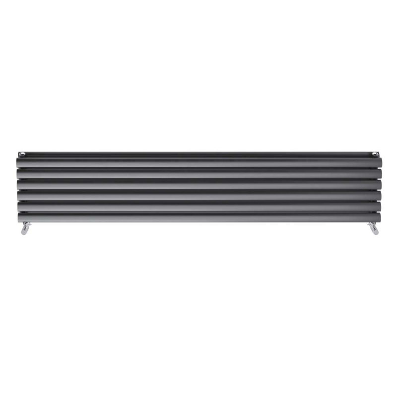  Horizontal Oval Panel Radiators, 600mm H x 1180mm W, Grey