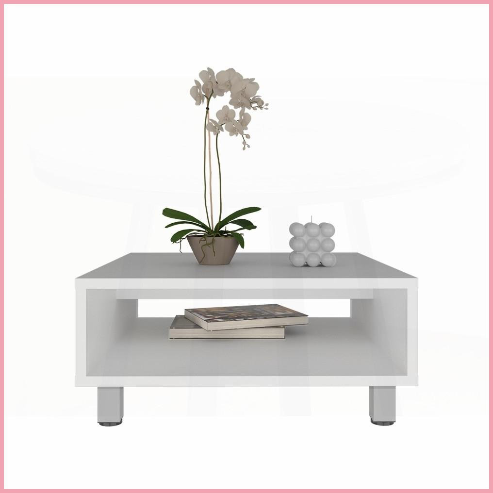 Latitude Run® Space-Saving Minimalistic White Low Square Coffee Table ... - Space-Efficient Minimalist Living Room Ideas With White