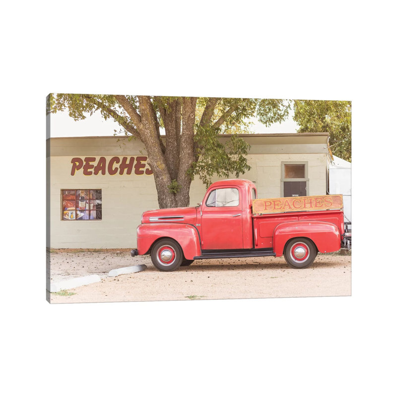 The Peach Truck 1 Piece Wrapped Canvas Painting, 20.32 cm H x 30.48 cm W