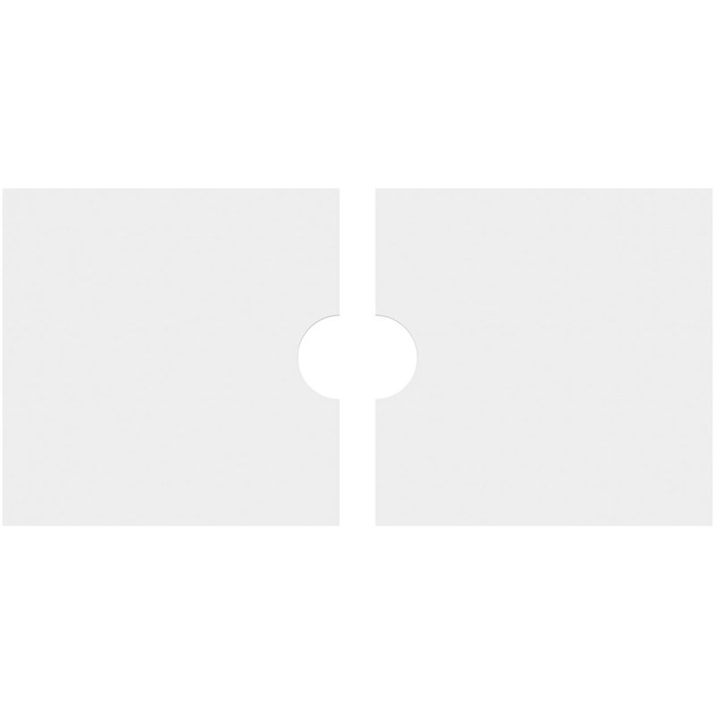White PVC Contemporary Rectangle Ceiling Medallion, 24" x 12"