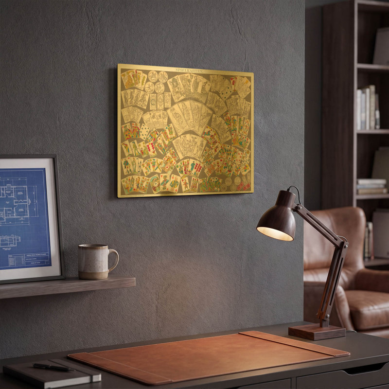 «Play Cartes» par Wild Apple Portfolio, art mural en métal doré, 16 po x 12 po, 16"x12"