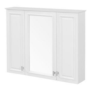 Wall Mounted Bathroom Medicine Cabinet with Mirror Door and Adjustable Shelves