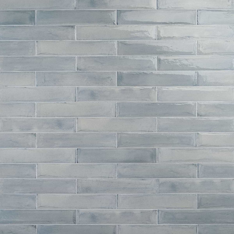 Paint 3x16 Glossy Porcelain Tile, Azur Blue