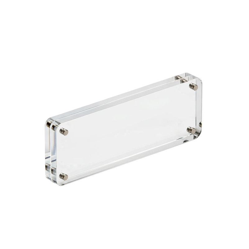 Cadre photo magnétique rond en acrylique transparent de qualité supérieure, 3 po x 8 po