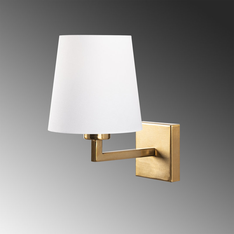Modern Wall Lamp with Metal Body, White & Gold Finish, 11.8 x 9.4 Inches | E27 Socket, Max 40W | IP20 Rated, Includes Setup Instructions | Elegant Scandinavian Design for Home & Office Décor