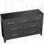 Commode 7 tiroirs, grande armoire de rangement à profil bas, commode en métal noir pour la chambre à coucher, le salon et le vestibule