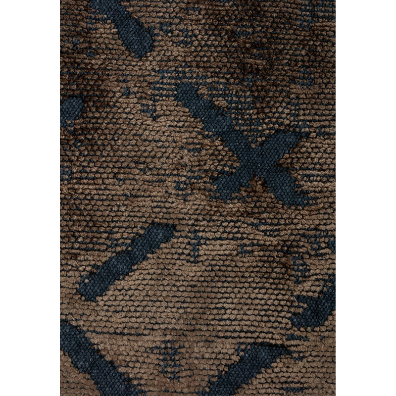 Rapture Abstract Area Rug in Brown, Rectangle 9' x 12'