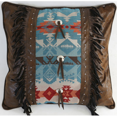 Turquoise Chamarro Abstract Reversible Pillow Cover