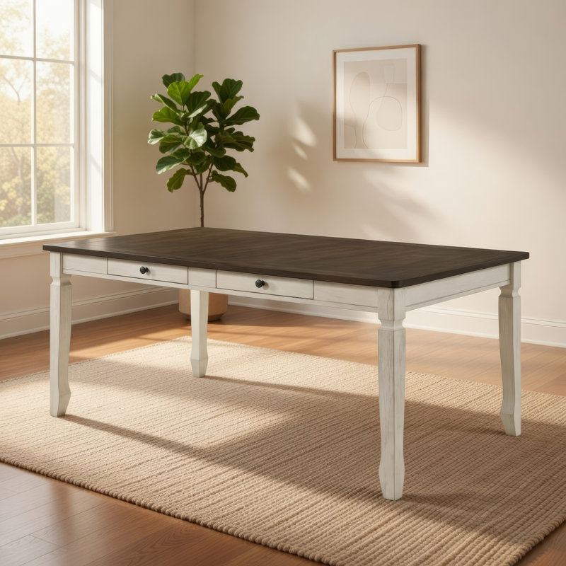 Table de salle à manger en bois massif de 78 po Taneyville