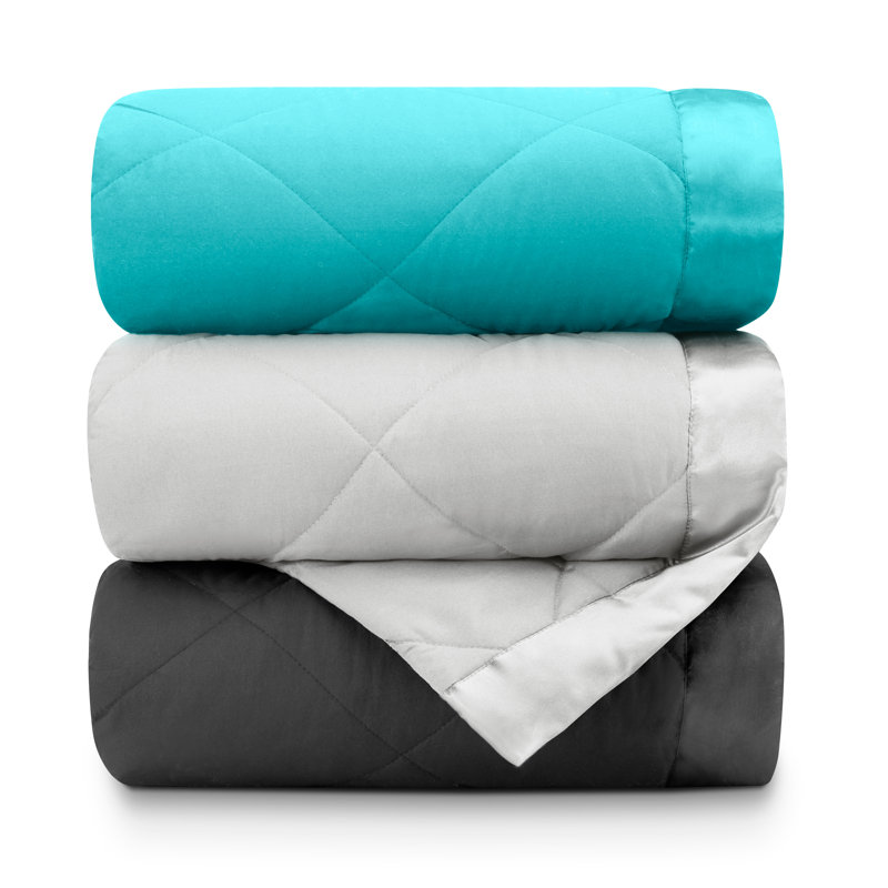 Satin Solid Colour Comforter Set, Black, Full Comforter