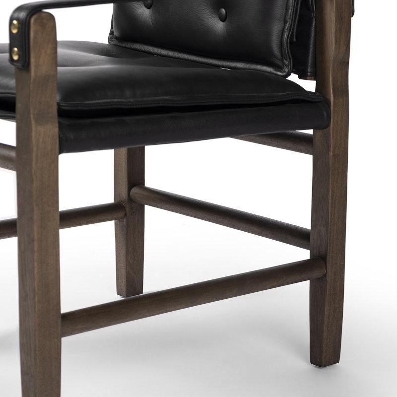 Lenz Leather Arm Chair, Black