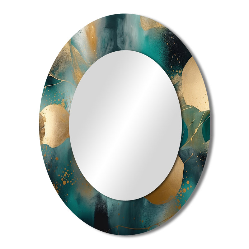 Miroir mural vert et or vert, 43 po x 33 po