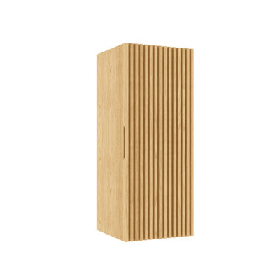 12" Wall-Mounted Floating Striped Bathroom Vanity Side Cabinet With A Door And A Shelf, (Suitable For BRON Bathroom Vanity), Bathroom Storage