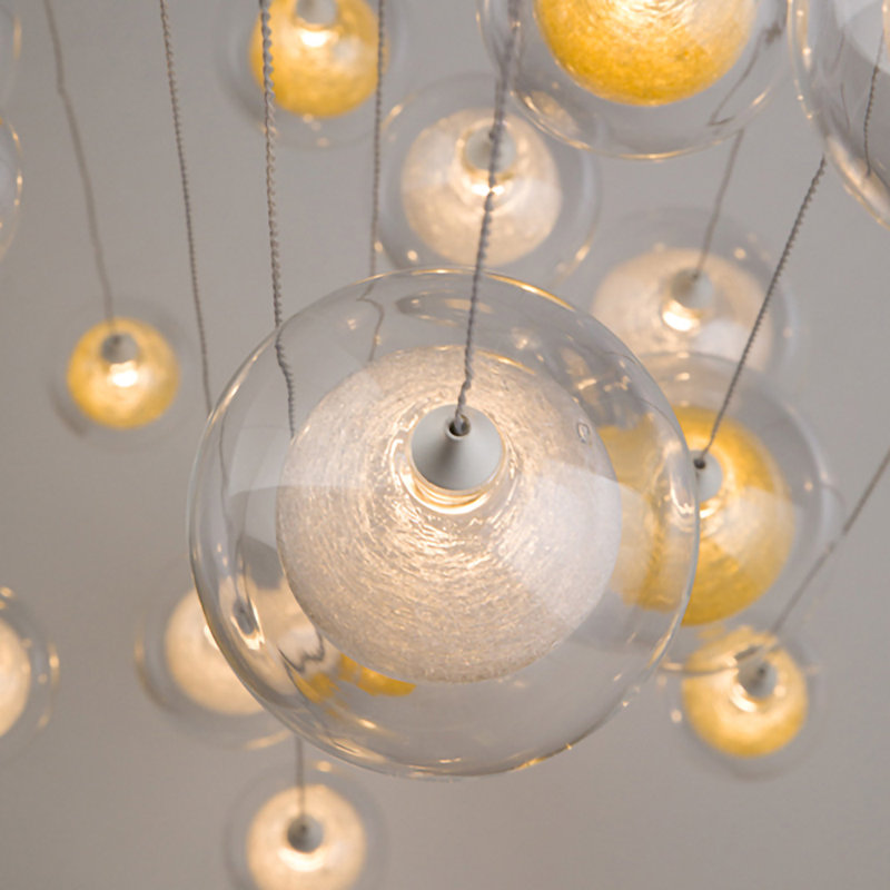 25 - Light Pendant, Clear/Gold