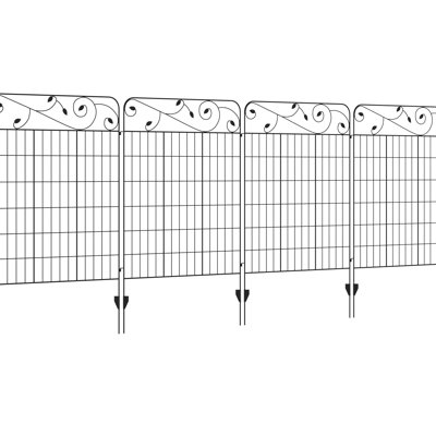 Panneaux de clôture de jardin 11,5 pi x 43 po en acier, rouille - bordure décorative pour cour, paysage, patio, extérieur avec clôture en acier à motif de vignes carrées, 11,5 pi x 43 po, caractéristique