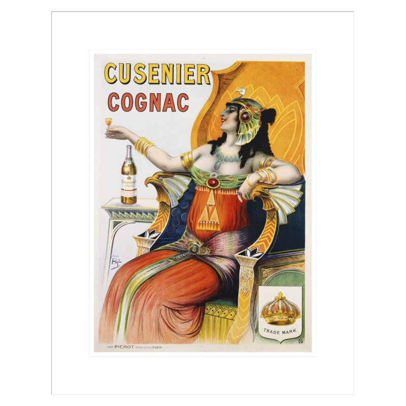 «Cusenier Cognac», affiche publicitaire par Pal - estampe numérique encadrée, H 21,75 po x l 17,42 po