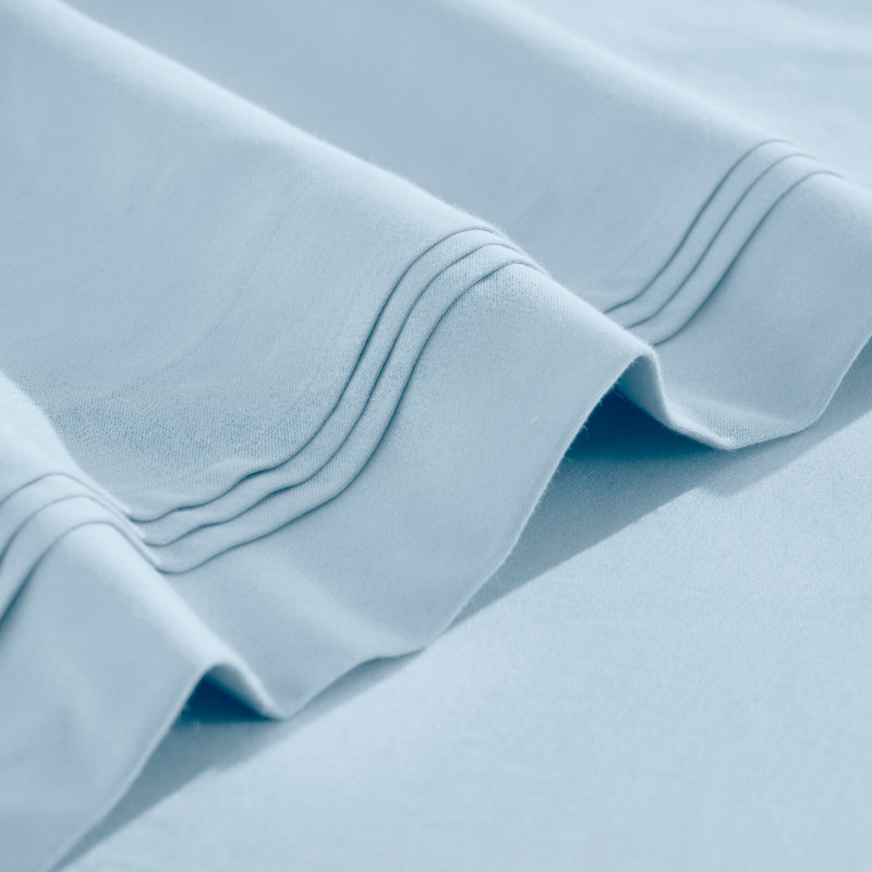 Egyptian Cotton Deep Pocket Solid 650 Thread Count Sheet Set, Baby Blue, Split King