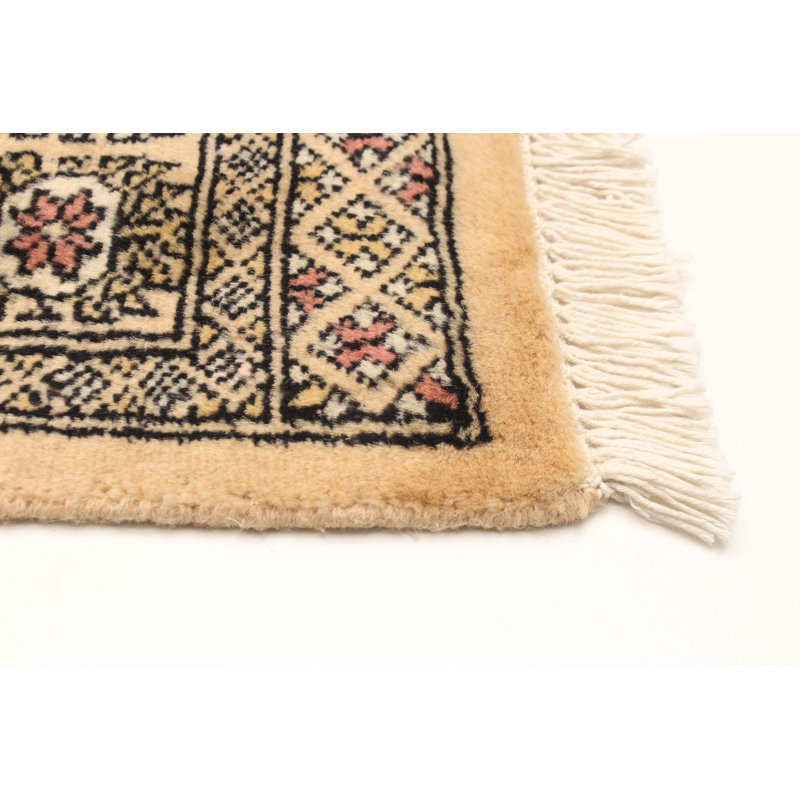 One-of-a-kind Hand-knotted Peshawar Bokhara Beige 3'1" x 5'0" Wool Rug