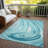 Avelia Teal Washable Indoor-Outdoor Rug - -1855640559