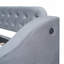 Lit de jour simple rembourré avec accoudoirs de rangement et port USB, gris