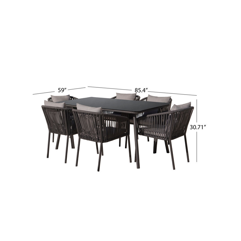 Ensemble de salle à manger rectangulaire en aluminium pour 6 personnes 62,99 po