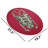4' x 6' Machine Washable 100% Cotton Playful White Tiger Oval Raspberry Red Area Rug
