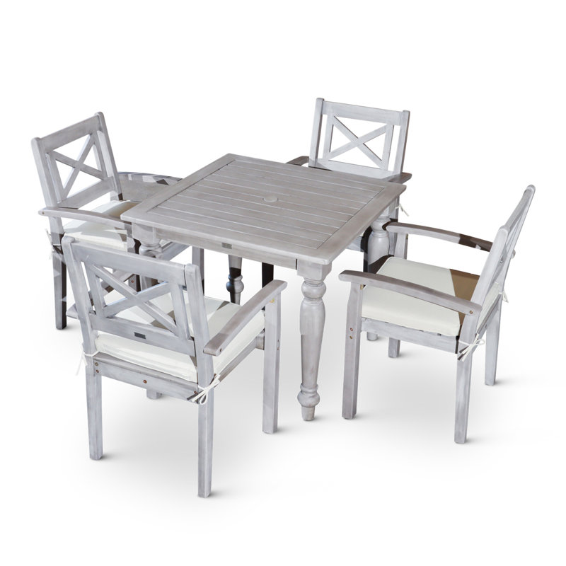 Square 5-Piece Dining Set, 29.82" H x 34.57" W x 34.57" L