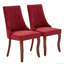 Chaises de salle à manger confortables rouge vin, ensemble de 2 serviettes en rayonne de lin avec pieds courbés en bois massif, pour la cuisine-1758101511