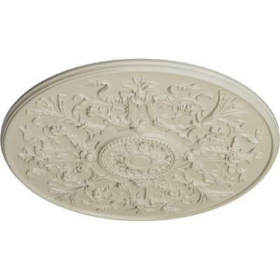 Endurathane Versailles Ceiling Medallion, 33"OD x 1 3/4"P (Fits Canopies up to 3 1/4"), Hand-Painted Clear Yellow Finish