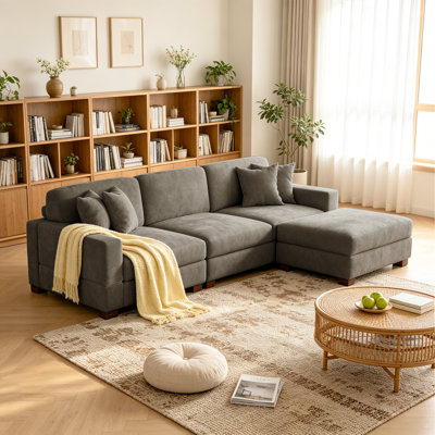 Canapé modulaire 4 pièces en chenille 4 pièces