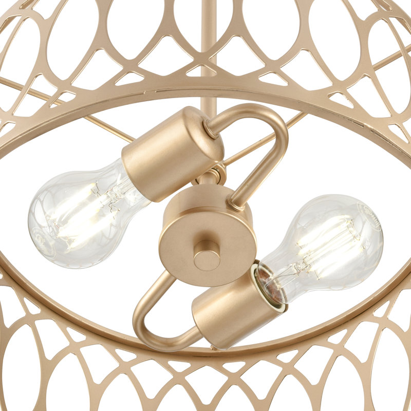 Arelyn 13" Wide Pendant , 2, Painted Modern Gold