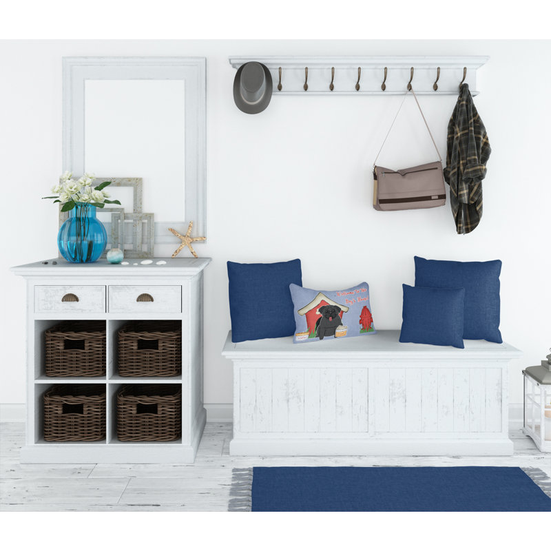 Coussin lombaire intérieur/extérieur rectangulaire dog house, Noir