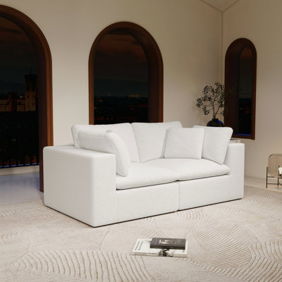 Canapé modulaire 78,8 x 39,4, aucun assemblage requis, tissu en velours côtelé moelleux, idéal pour le salon et la chambre à coucher