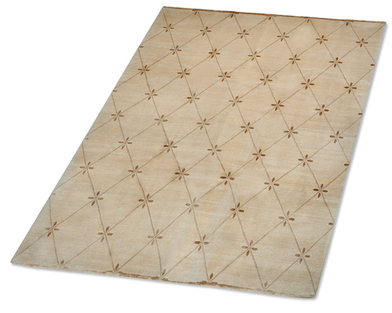 Geometric Area Rug in Beige/Brown, Rectangle 3' x 5'