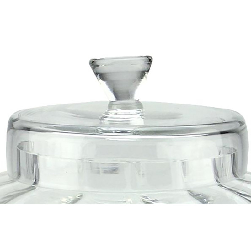 Contenant transparent en verre segmenté avec couvercle, H 11 po x l 8 po x P 8 po