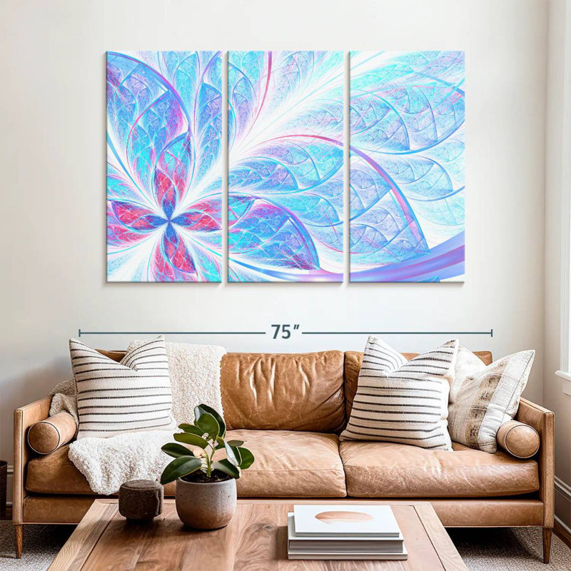 Abstrait floral fractal Avery, H 28 po x l 45 po