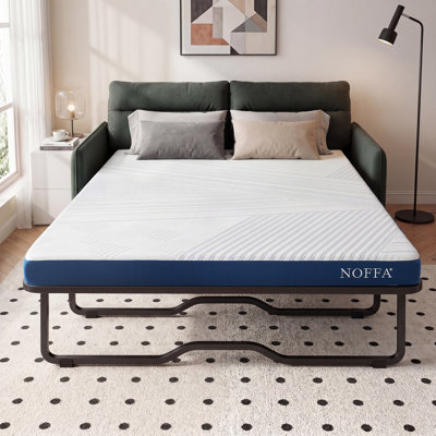 4 Inch Queen Size Memory Foam Mattress Topper For Sofa Bed, sleeper sofa bad replacement with Removable Zippered Cover Compressed Packing(Sofa NOT included)