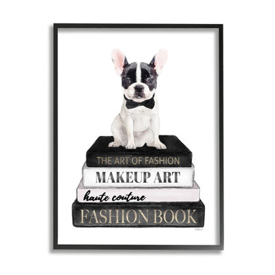 " Fancy Boston Terrier Bookcase Dog Fashion Apparel " by Amanda Greenwood