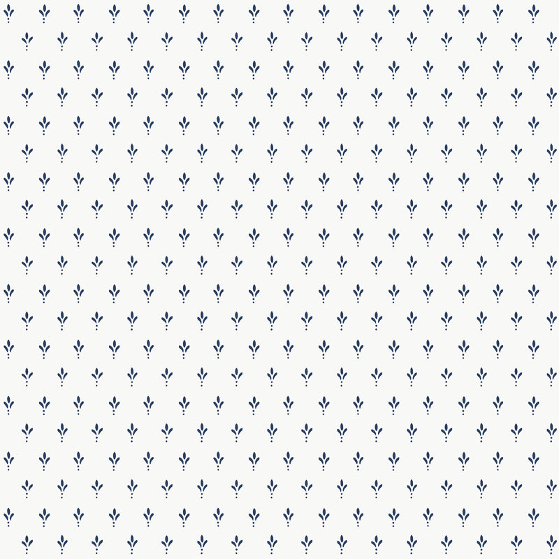 Papier peint charme, Bleu marine/blanc