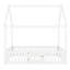 Charming White Wood House Bed With Fence, Door And Warm Ambience Stylish Practical Design