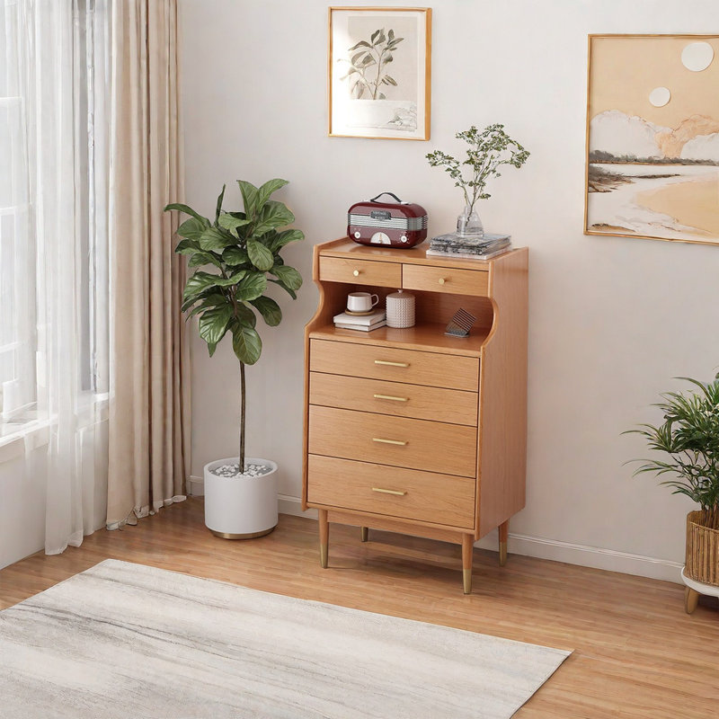 Armoire décorative simple en bois massif pour chambre à coucher