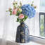 Vase décoratif en verre marbré bleu et doré 10,2 po