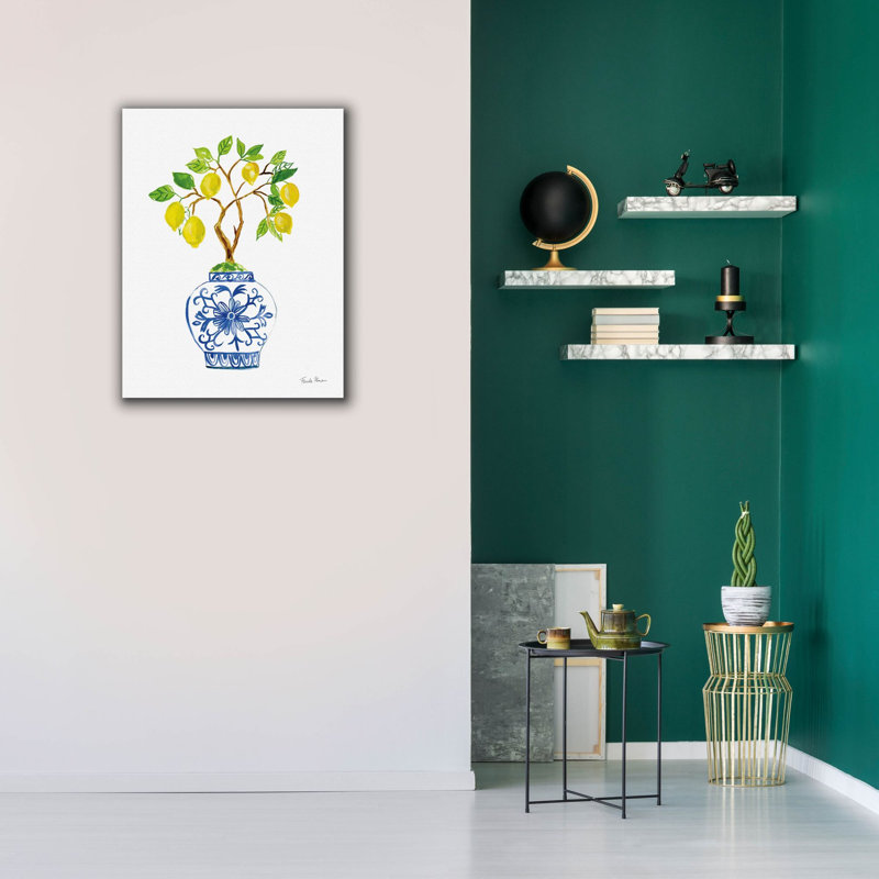 «Epic Graffiti» «Lemon Chinoiserie 2 V2» par Farida Zaman, art mural sur toile, 26 po x 34 po, H 34 po x l 26 po