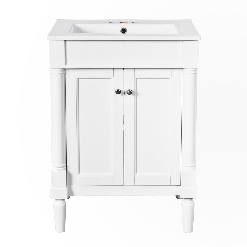 Armoire de rangement de salle de bain à 2 niveaux, Blanc