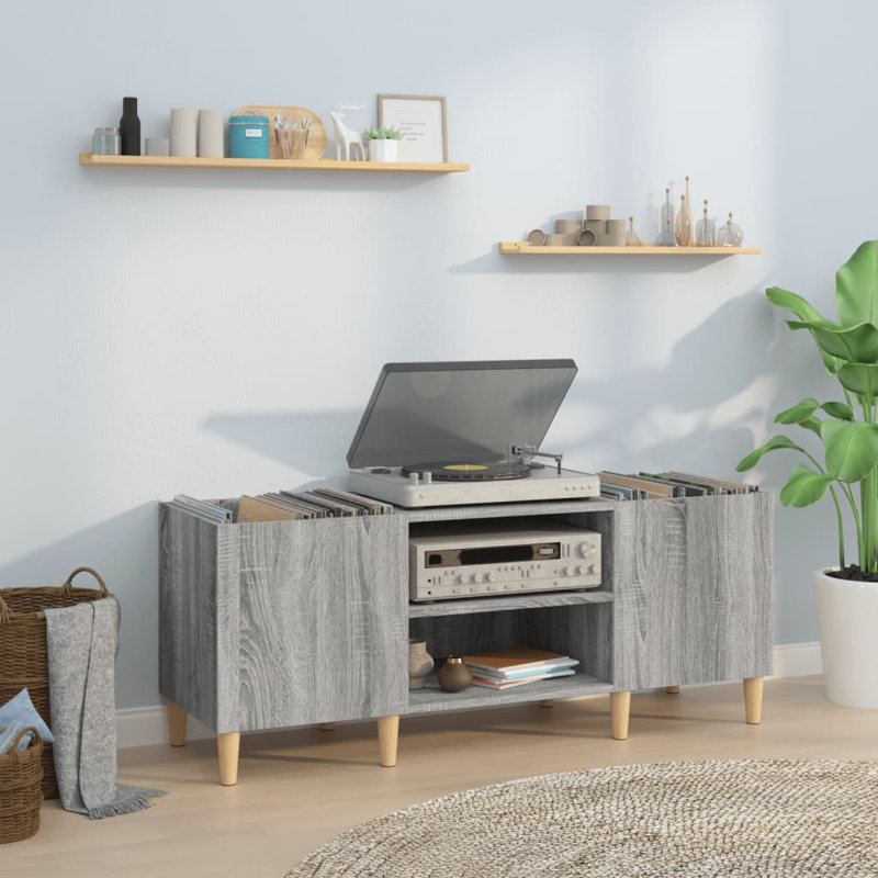 48cm H Media Shelves, Grey Sonoma