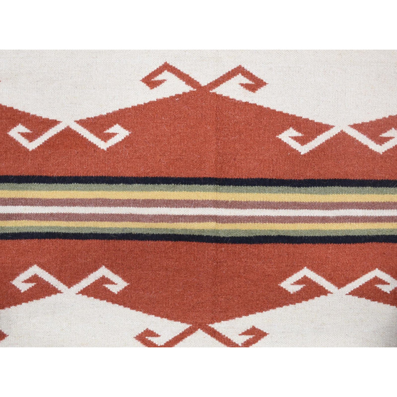 Tapis oriental rectangulaire en laine tissé à la main 5 pi 2 po x 7 pi 0 po - MOA10280545